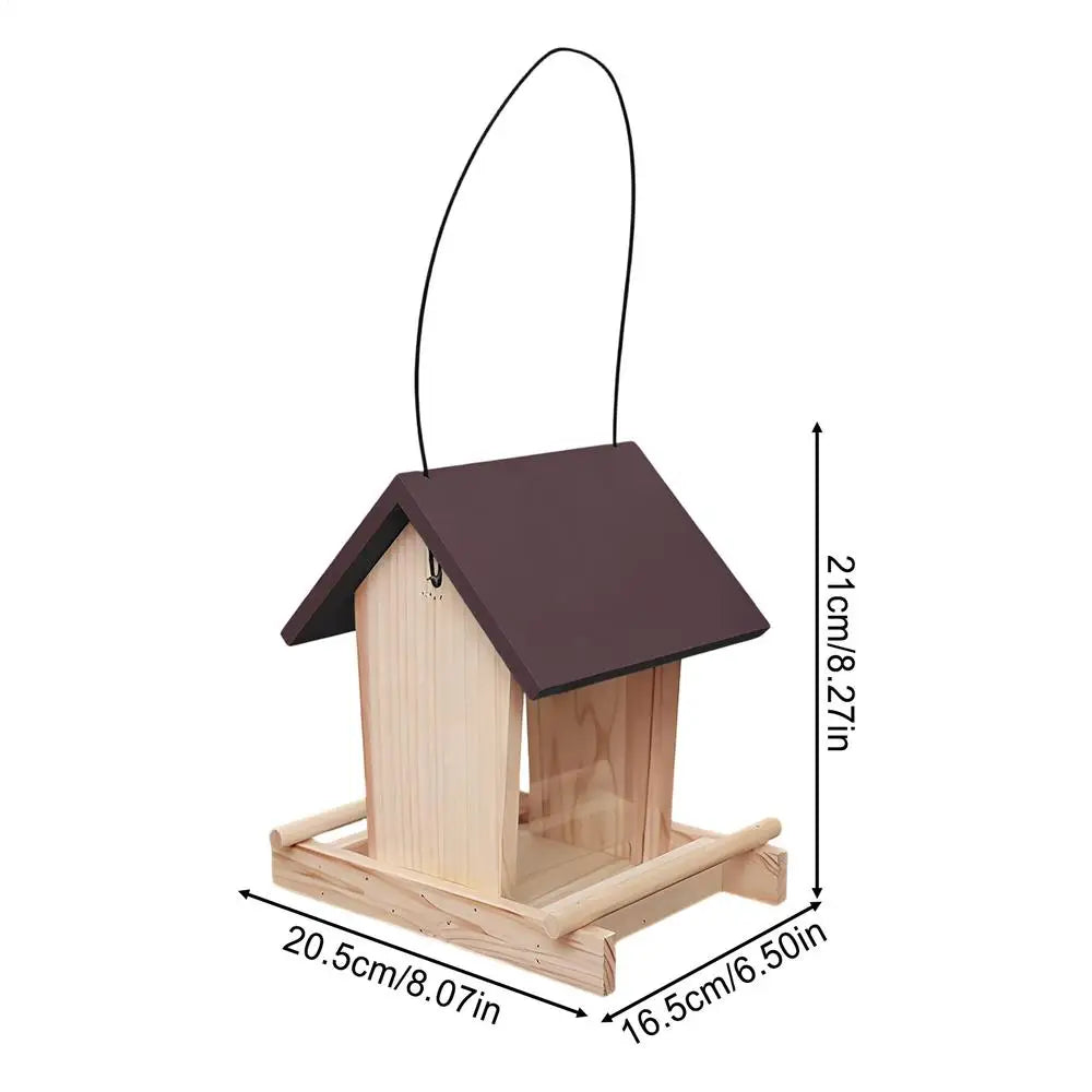 Bird Feeder Houses Outside Supports Bowl Perch Rope House Balcony