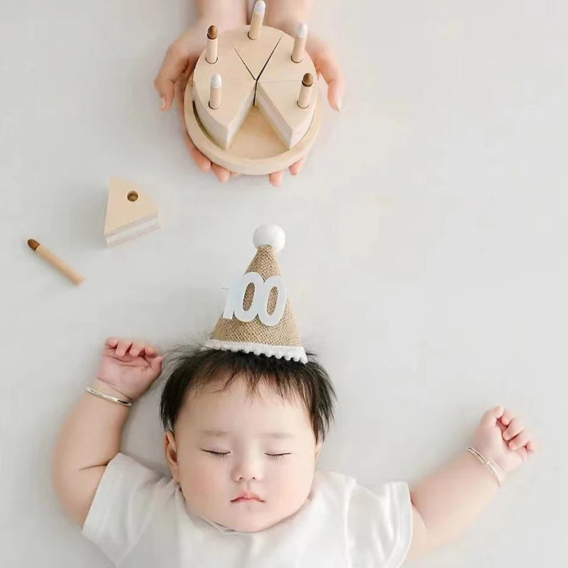 First Birthday Hat Crown Burlap Cap Kids Boy Girl Newborn 1st 2rd 3th