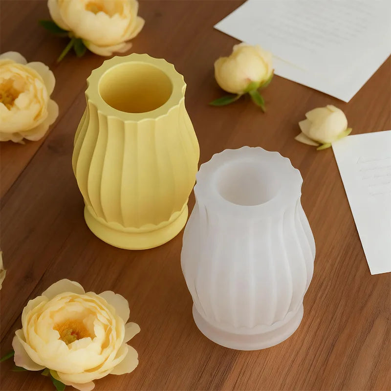 3D Modern Vase Silicone Mold – DIY Concrete Resin Flower Pot