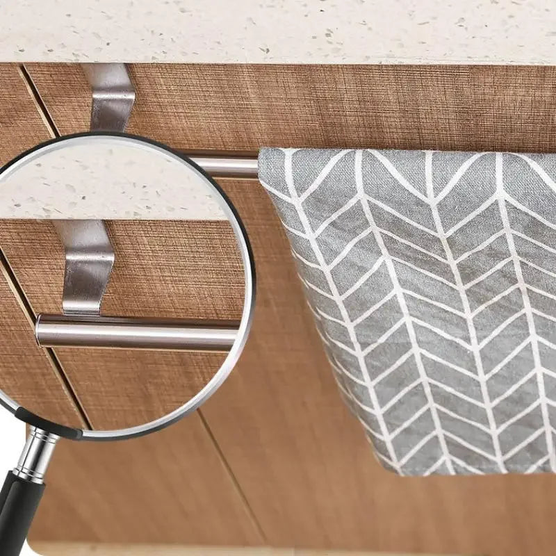 1Pcs Stainless Steel Extendable Over Door Towel Rack Organizer For Bathroom Kitchen Cabinet Adjustable Hanging Storage Bar Zpaxo