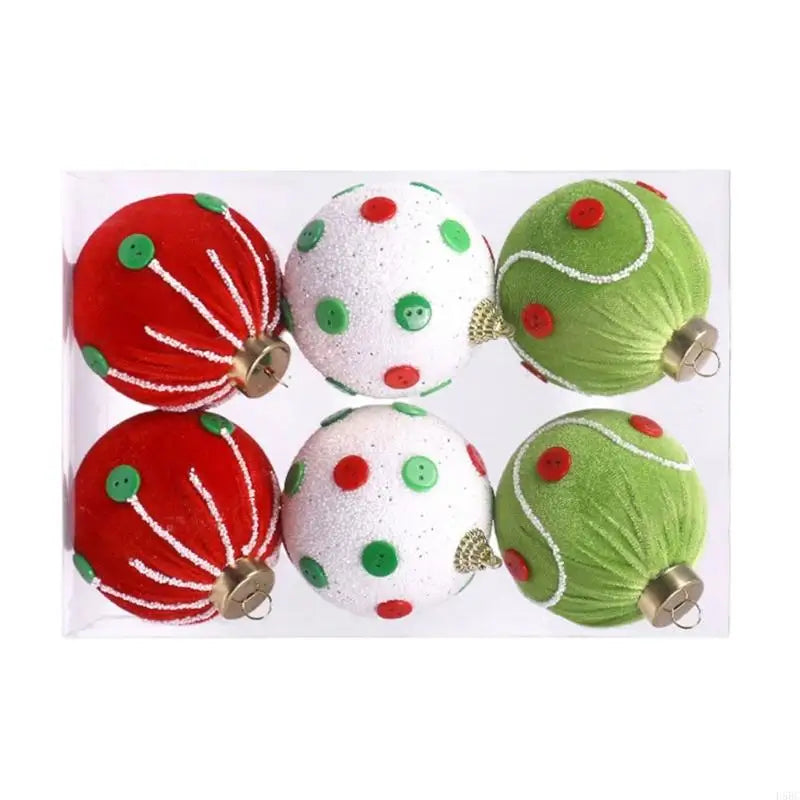 1 Box Festival Plush Sphere Decorations Colorful Dots Christmas Tree Zpaxo