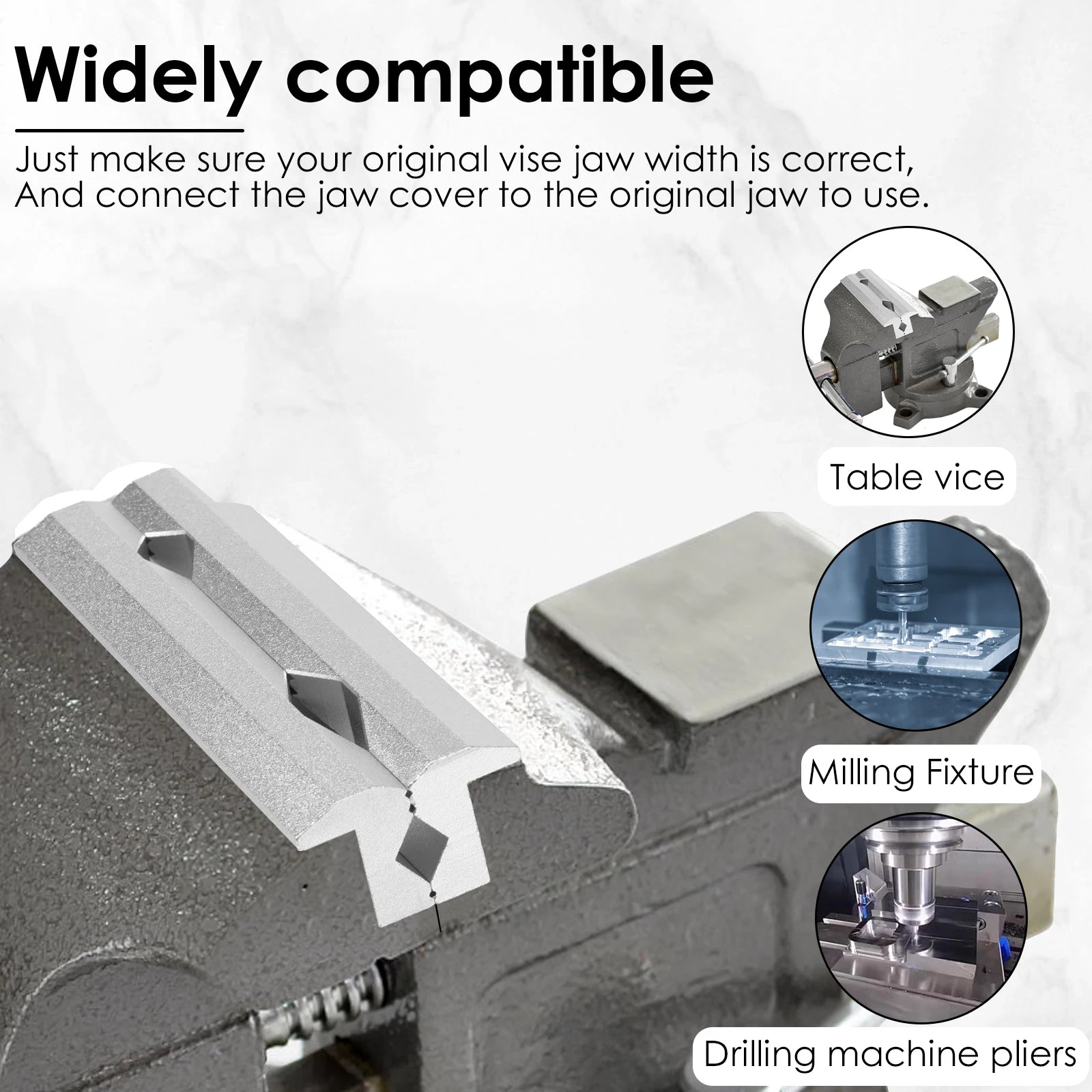 1Pair V Type Vise Jaws Aluminum Alloy Fixture Magnetic 6/4 inch Vice Jaws Multi-Purpose Protectors Cover for Plumbing DIY Making Zpaxo