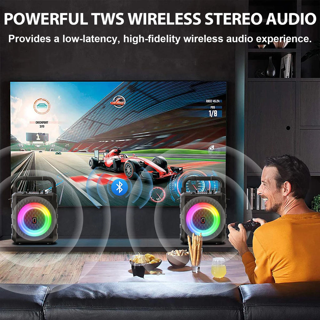 Fanfun T18 Power Karaoke Bluetooth Speaker Music Rhythm Light 360