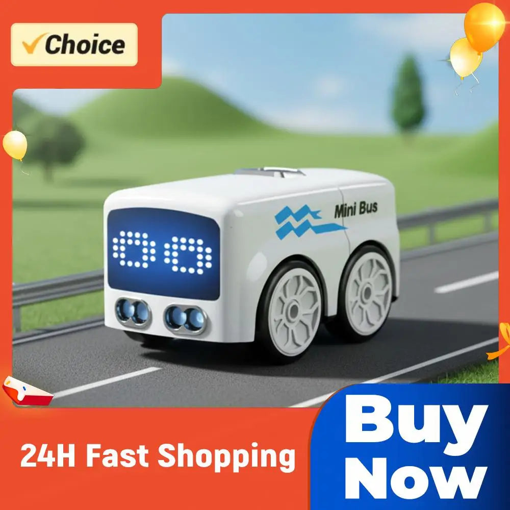 RC Intelligent Mini Bus Auto-Follow Line Tracking with Soccer Smart Gesture Control RC Car Mini Bus for Boys Birthday Toys Gifts Zpaxo