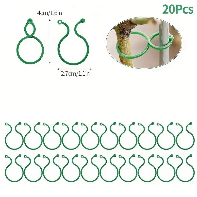 Gardening 8-figure clip garden green plant tomato vine binding plastic clip garden plant 8-figure buckle fastening buckle Zpaxo green