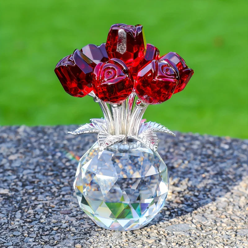 Colourful Rose Bouquet Anniversary Mother's Day Valentine's Crystal