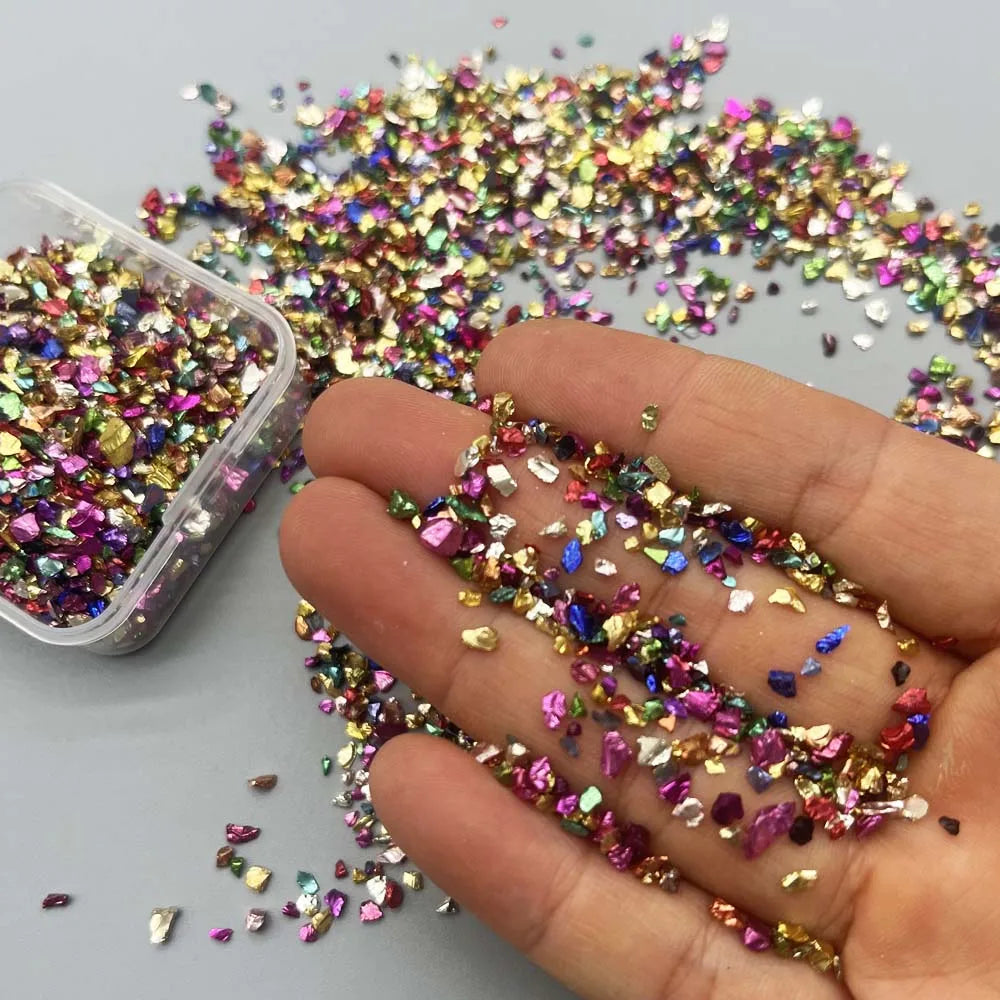 Stone Craft Glitter Metallic Chips – Nail Art, Epoxy & DIY Flakes Craft Glitter Flakes Zpaxo