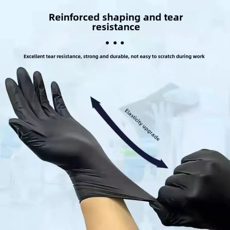 Black Xl Latex Gloves Pvc Gloves Disposable Nitrile Gloves Housework Cleaning Car Industry Gardening Cooking Tools Zpaxo