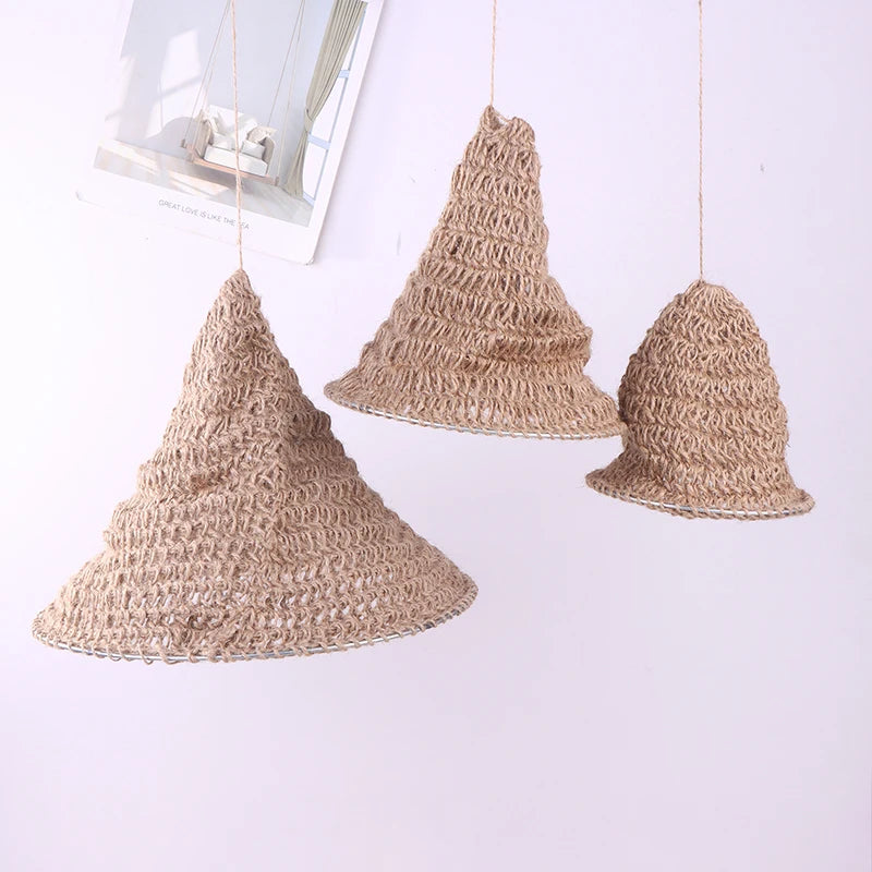 Handmade Weave Jute Rope Lampshade Bohemian Hanging Lamp Shade Home Zpaxo