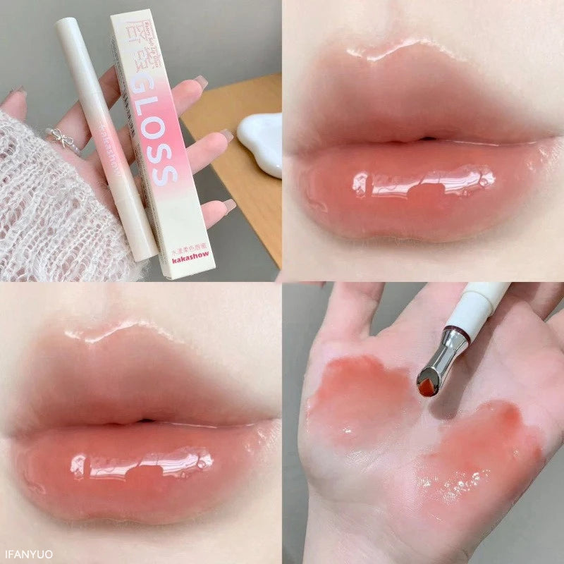 Kakashow Mirror Watery Lip Gloss Iron Brush Head Jelly Lipgloss