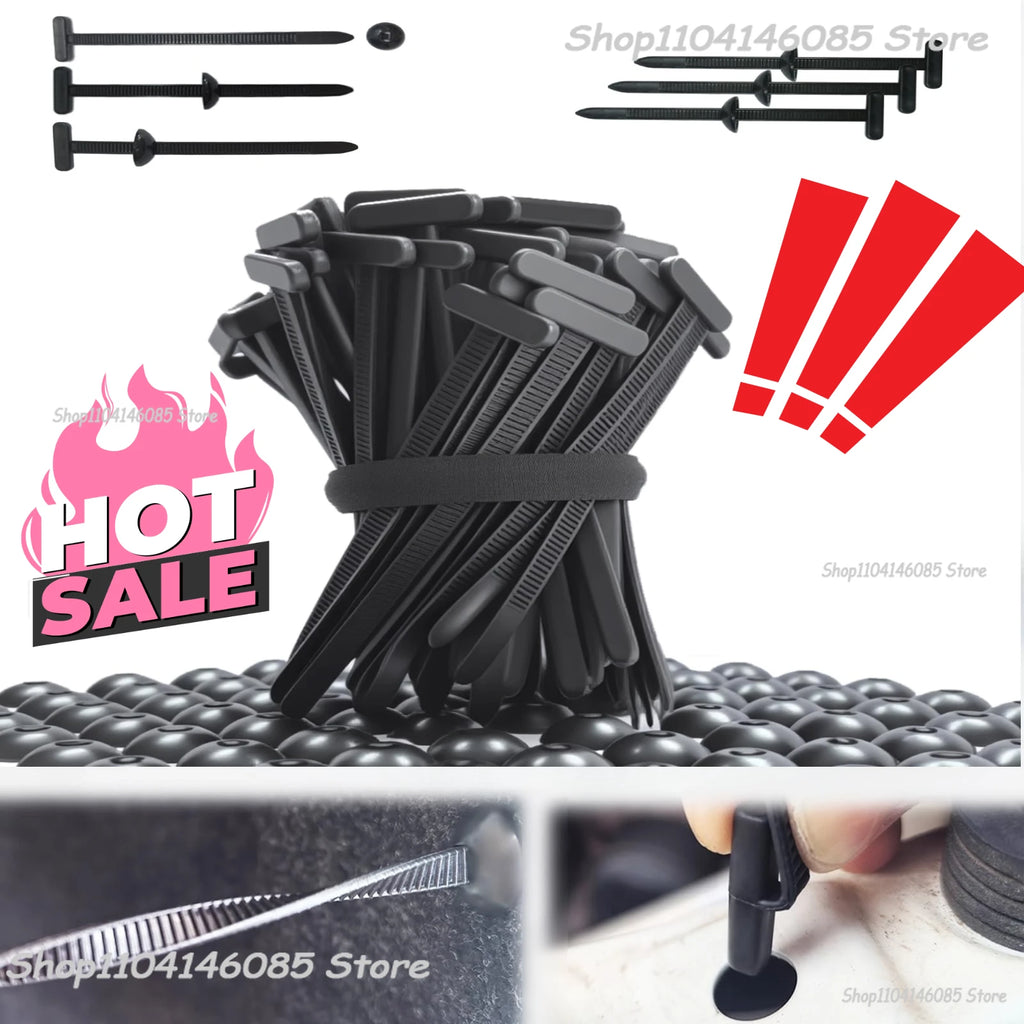 Self-Locking Cable Ties, Nylon Wire Management Clamps with Nails for Automotive Repair, Home DIY Tools Zpaxo