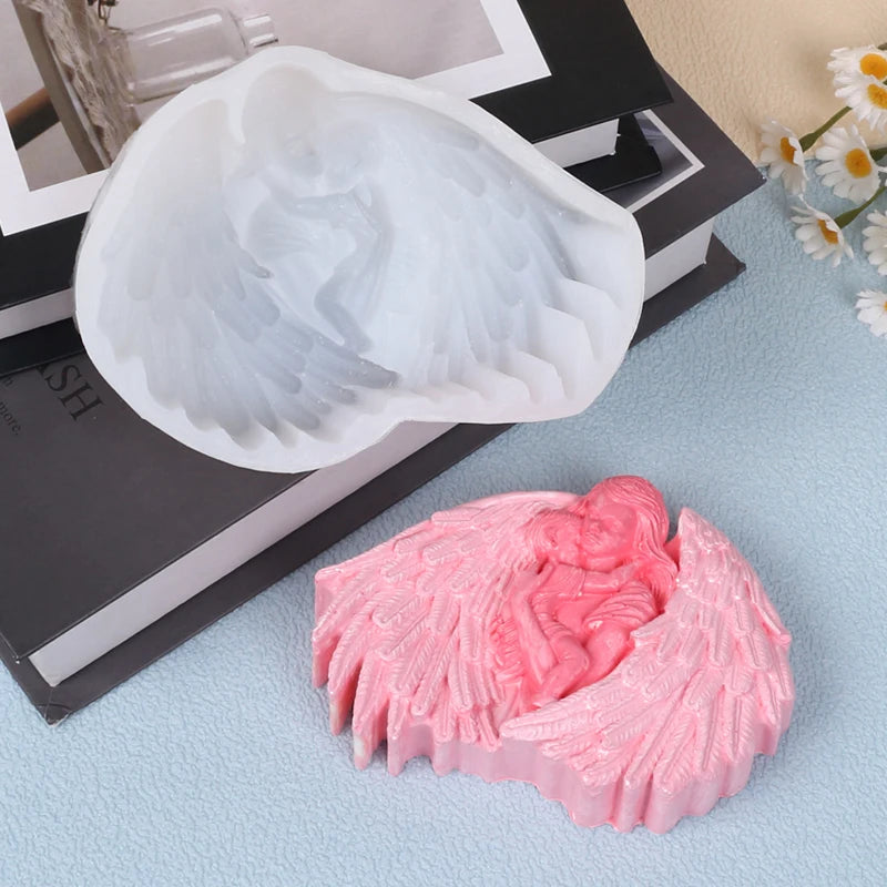 Angel Mother and Baby Candle Silicone Mold for Mother's Day DIY Aroma Soap Gypsum Wax Clay Craft Ornament Making Mold Home Decor Zpaxo