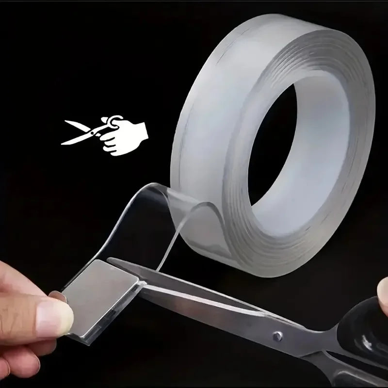 1 Roll Transparent Double Sided Nano Tape, Waterproof Wall Stickers, Reusable Heat Resistant home improvement Zpaxo