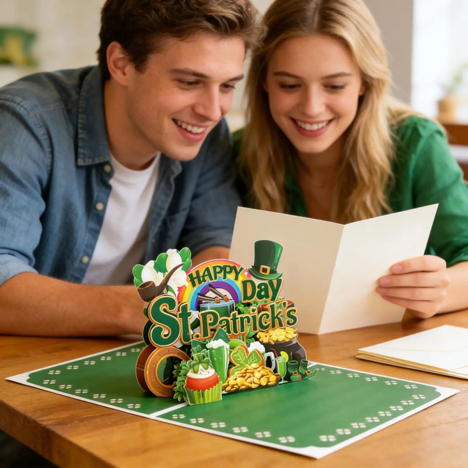 St Patricks Day Card 3D Popup Greeting Cards Festive Celebration