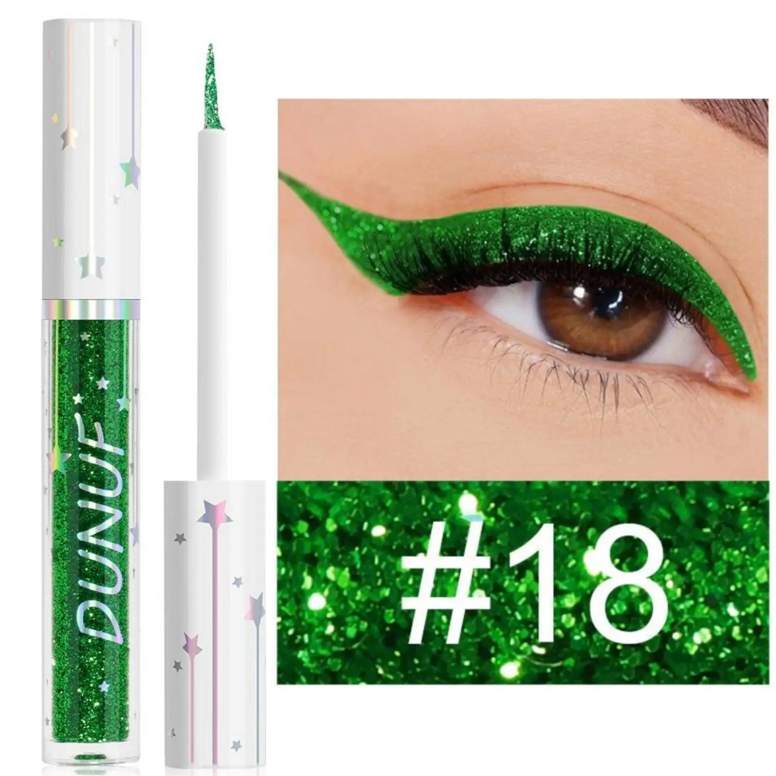1PC Shiny, Colorful, Quick-drying, Blasting, Waterproof, Vibrant Liquid Eyeliner and Eyeshadow, Ideal Holiday Gift Collection Zpaxo 18