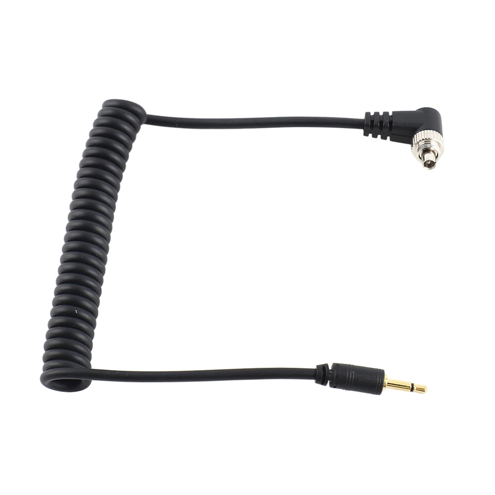 Camera Flash Sync Cable 2.5mm to Male Flash PC Sync Cable Cord with Screw Lock Extended Coiled Wire Zpaxo