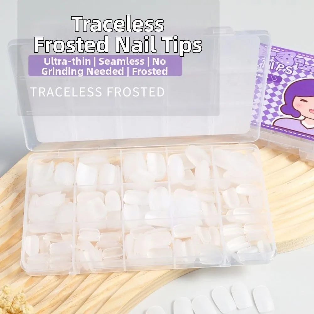 Durable Ultra Short Matte Nail Tips Thin Seamless Waterdrop Almond Zpaxo