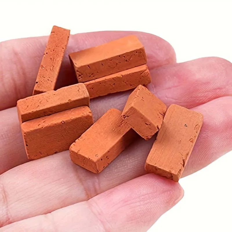 1:16 Mini Red Bricks – Miniature Landscape Model Building Blocks Miniature Building Blocks Zpaxo