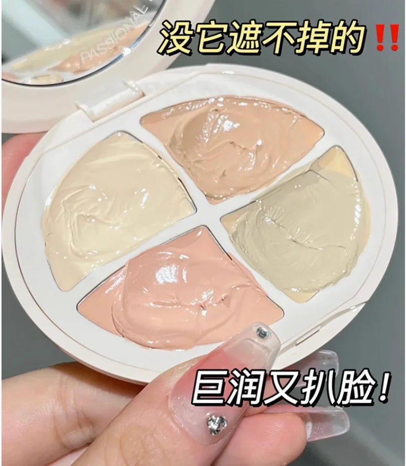 Passional Lover PL Concealer Palette Creamy Velvet Flawless Four-Color Concealer High Coverage Moisturizing Makeup Cosmetics Zpaxo concealer