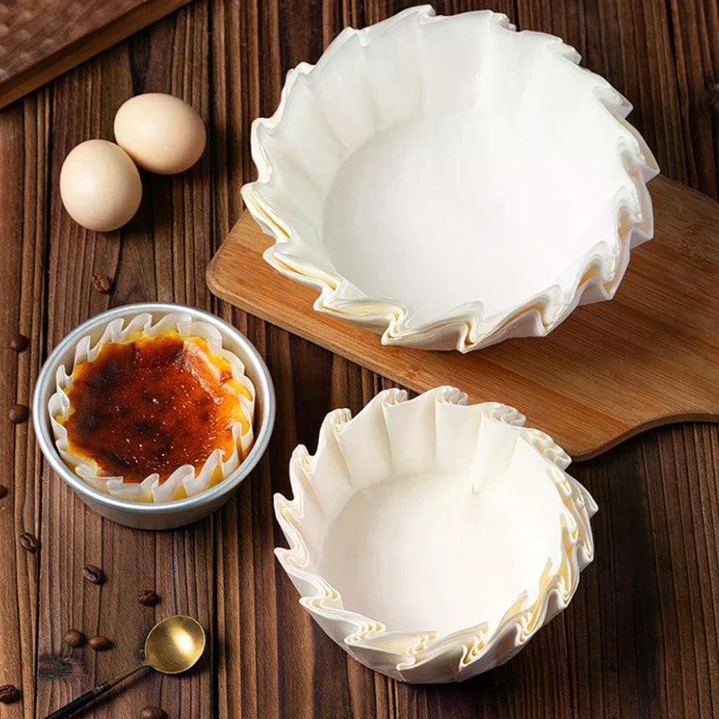 Baking Oil Proof Edge Paper Disposable Release Mousse Cake Paper Basque Cheesecake Oil Paper Tray Foldable Cake Mold Zpaxo