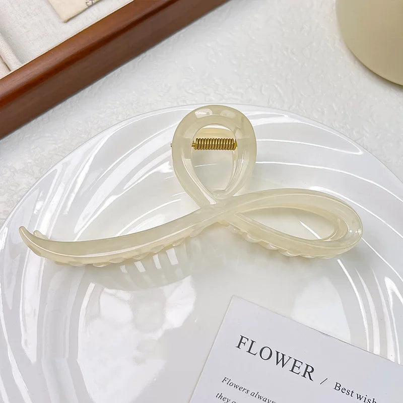 Elegant Jelly Bow Hair Claw Women Girls Sweet Ornament Back Headband