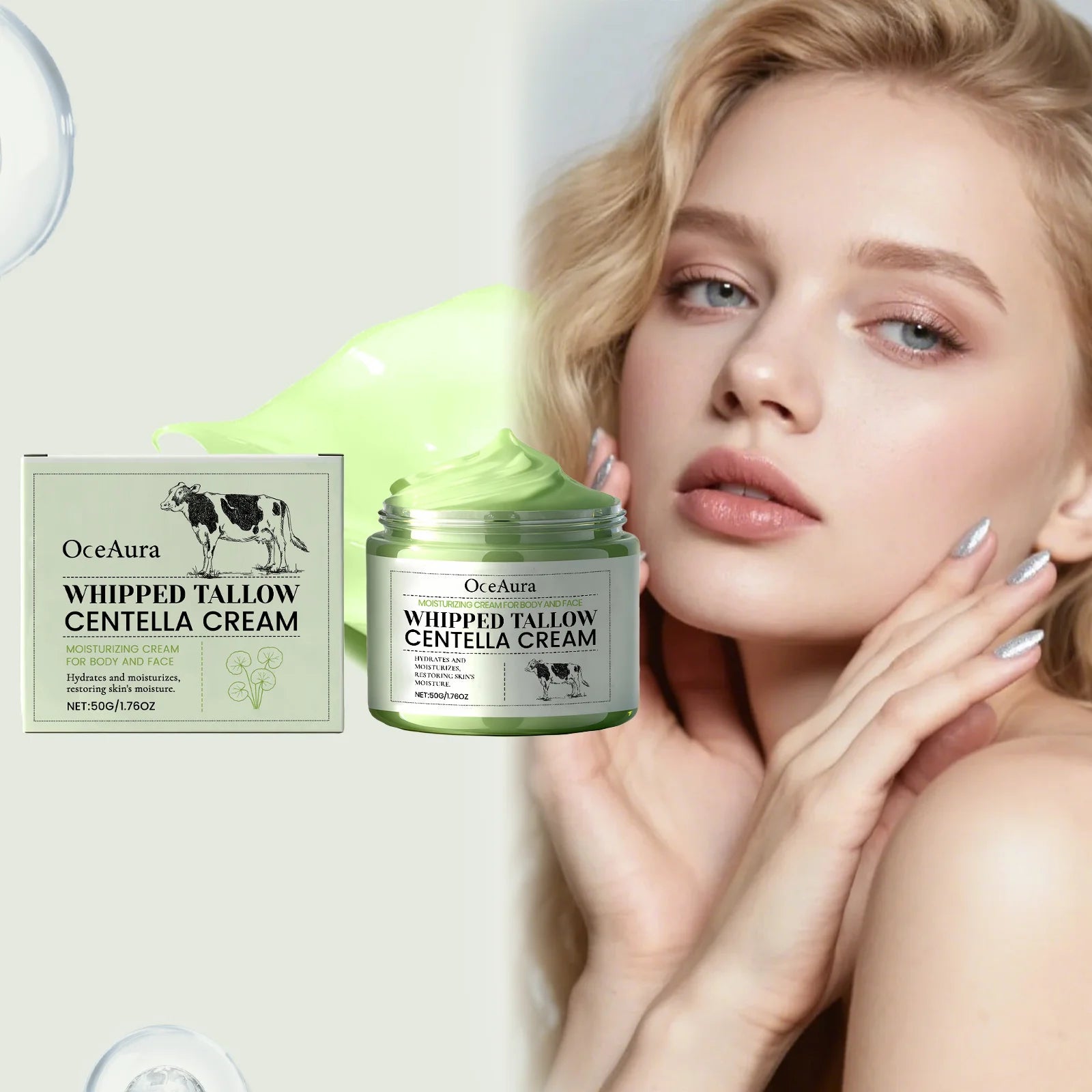 Tallow & Cica Repair Cream Deep Hydration Anti-Wrinkle Face Moisturizer Rich Cream for Dry Sensitive Skin Winter Skincare Zpaxo