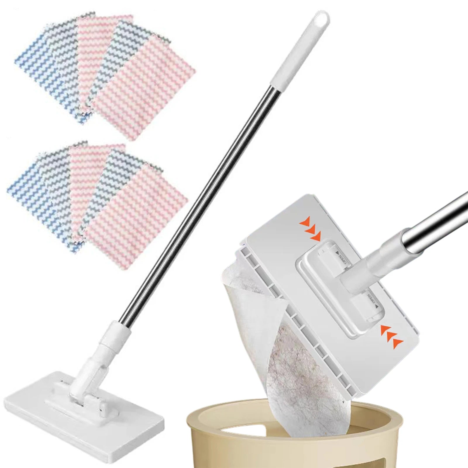Snap Grip Mini Mop with One-Click Cloth Change No-Touch Dirty Cleaning Dust Mop for House Wall Bathroom Toilet Corners Cleaning Zpaxo