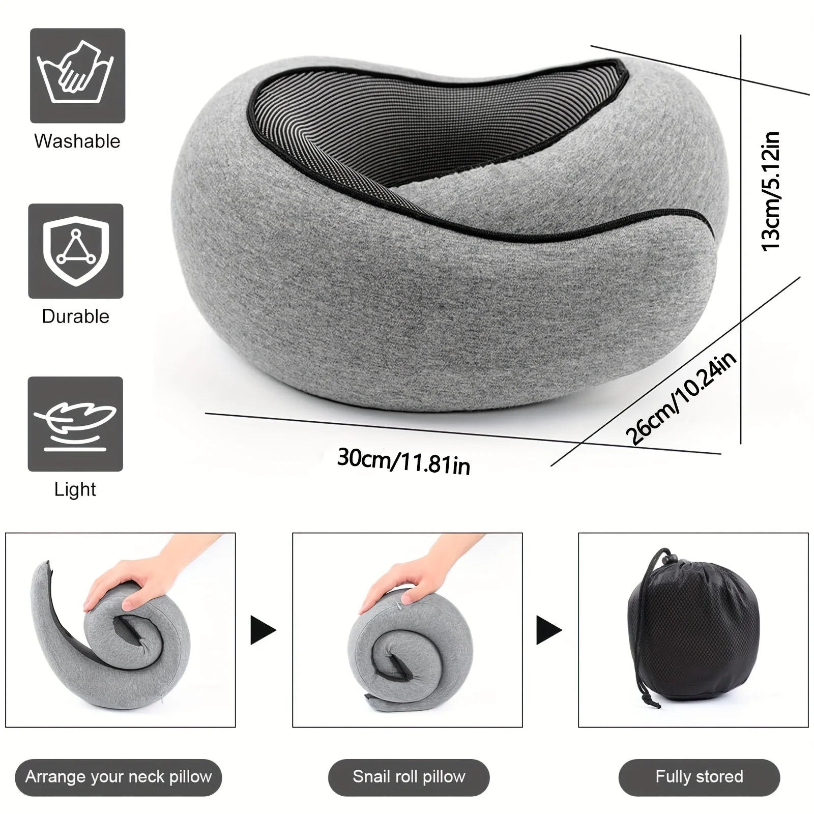 Neck Pillow Traveling Premium Memory Foam Travel Removable Washable