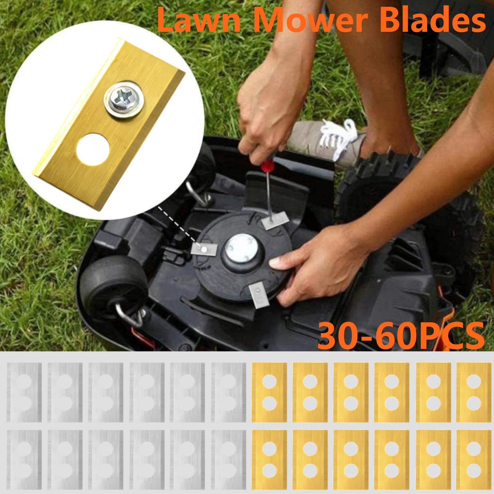 30- Lawn Mower Stainless Steel Replacement Blades 2-hole Design Blade
