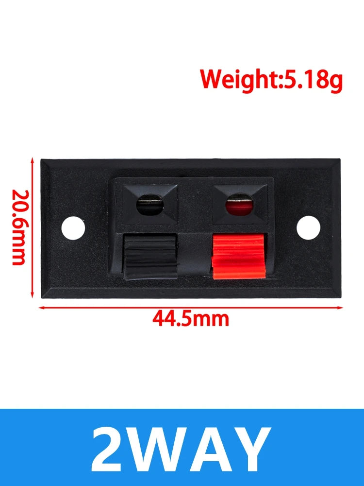 2 4 6-Way Spring-loaded Push-in Terminal Block Quick-release Speaker Zpaxo 2 Way Connector