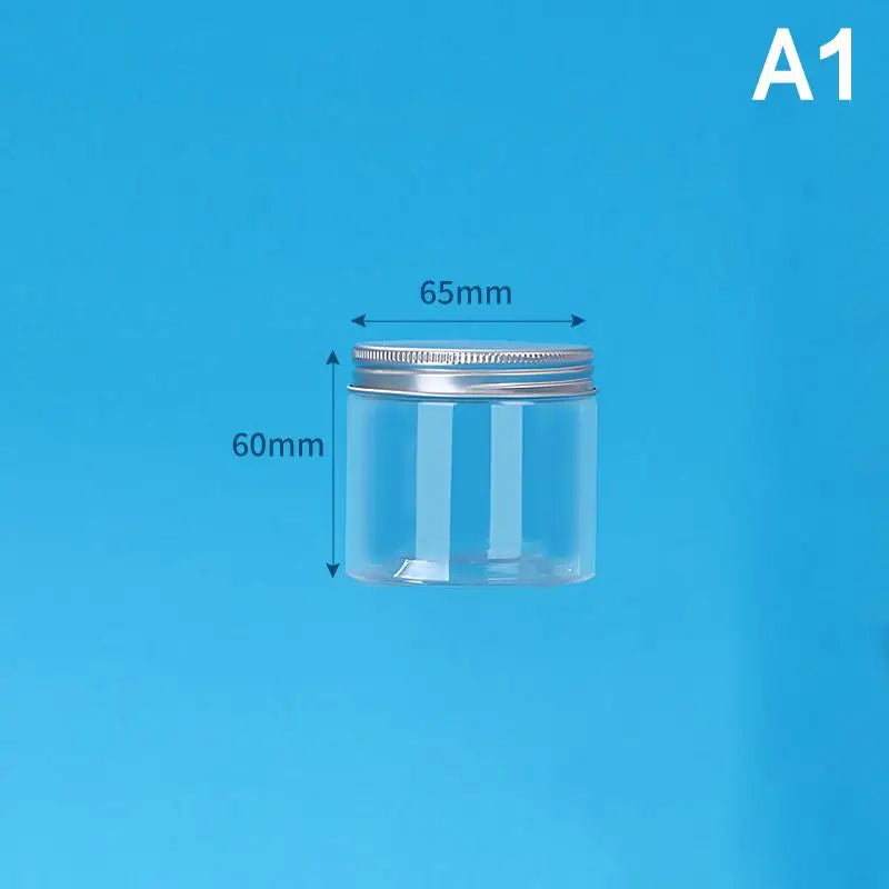 Aluminum Packing Bottle PET Clear Empty Seal Circular Bucket Storage Zpaxo A1