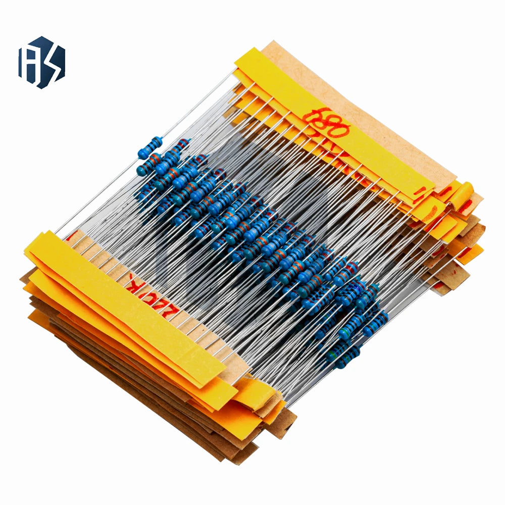 600Pcs 1/4W Metal Film Resistor Assortment Kit, 30 Values 20Pcs Each, 10Ω - 1MΩ 1% Tolerance Zpaxo