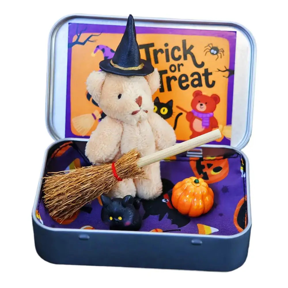 Witch Teddy Bear in a Box – Halloween Plush Gift & Party Favor Halloween Plush Bear Zpaxo D