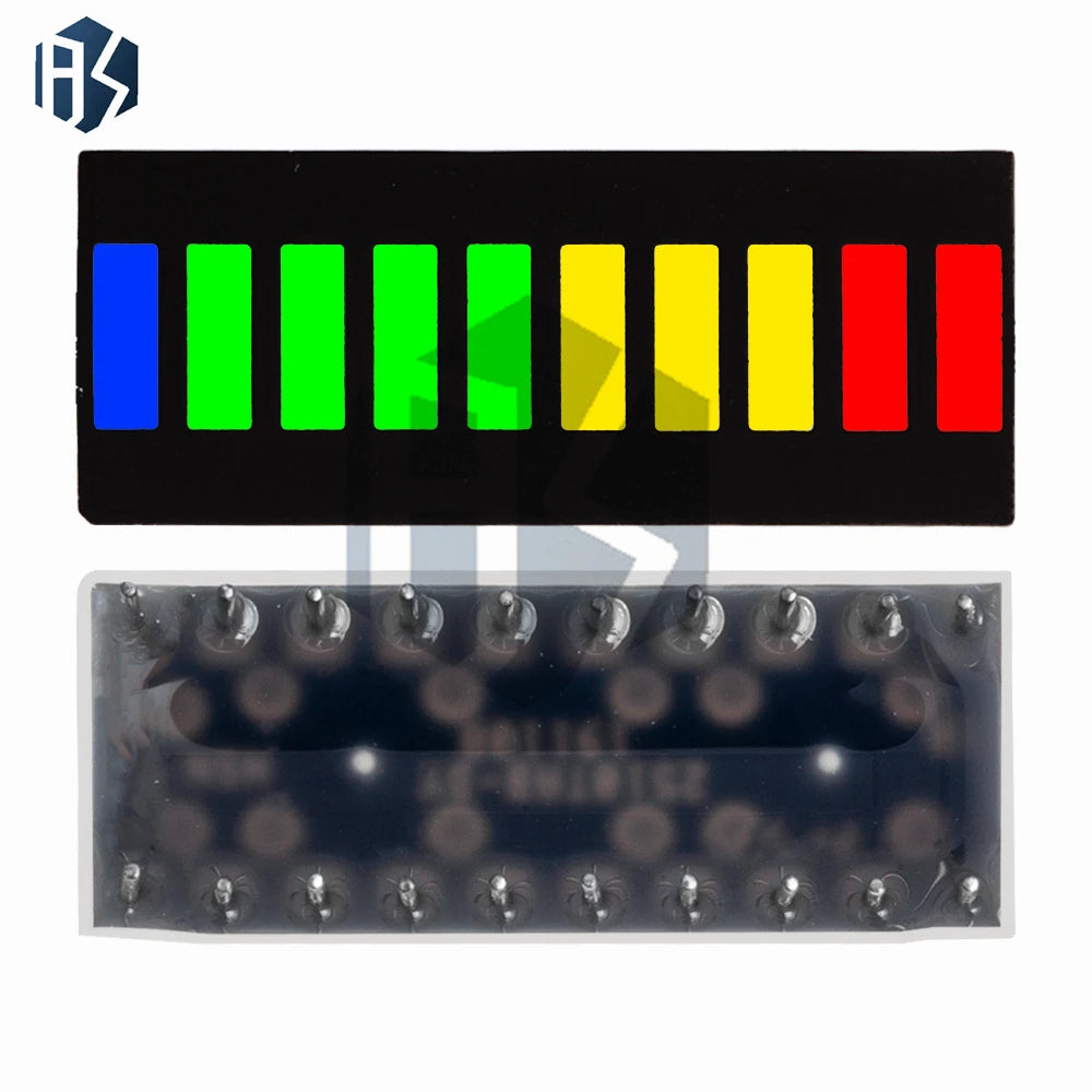 LED Battery Level Indicator Bright 5-20 Segments Red White Blue Zpaxo