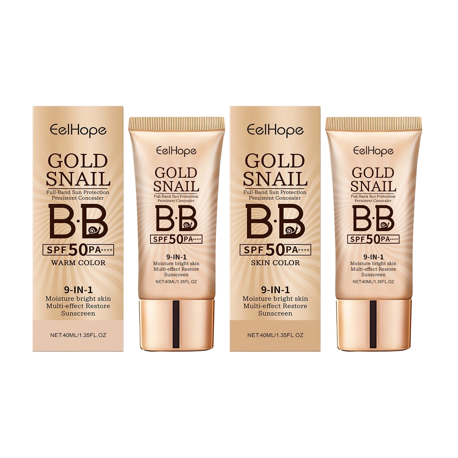 Long-Lasting Waterproof Makeup Sunscreen BB Cream Liquid Foundation Concealer Moisturizing Brightening Lightweight Skin Outdoor Zpaxo 2 IN 1 40ml