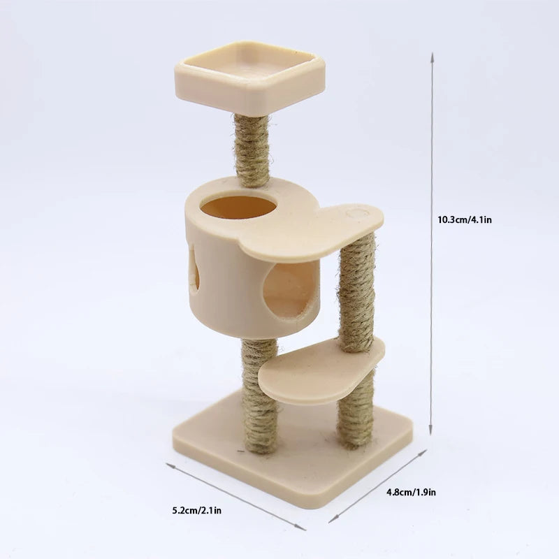 ▶1/12 Dollhouse Simulation Pet Cat Climbing Frame Model Dollhouse Miniature Furniture Accessories Micro Scene Construction Props Zpaxo one size
