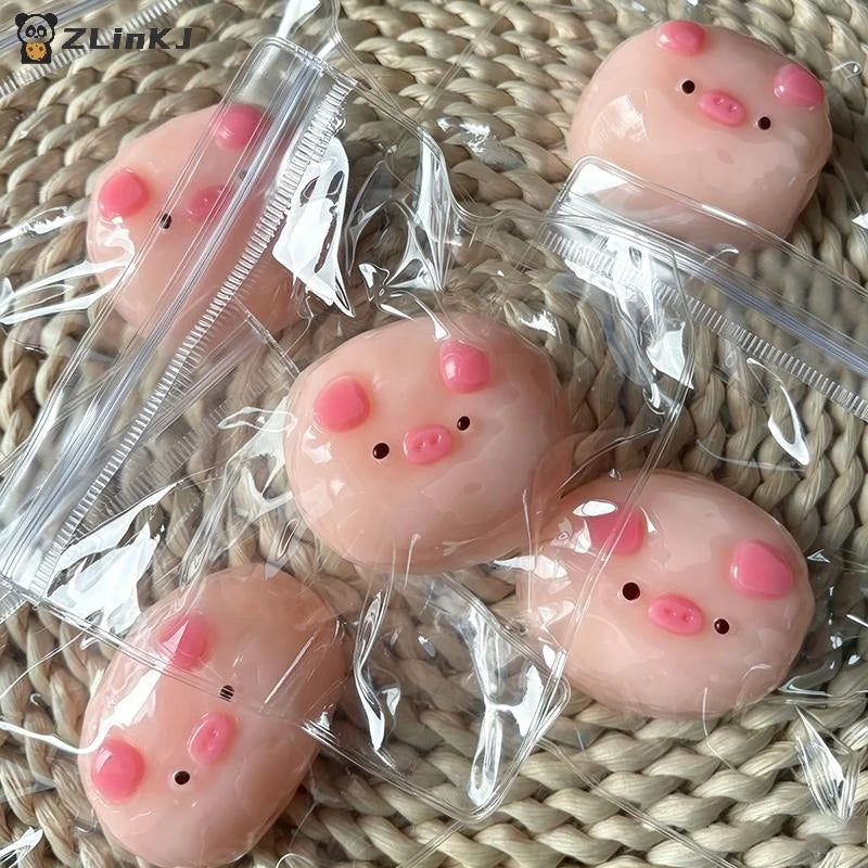 ▶1Pcs Cute Pink Pig Sensory Toy Stress Relief Fidget For Autism And Anxiety Sticky Slow Rising Squeeze Toy For Adults Children Zpaxo