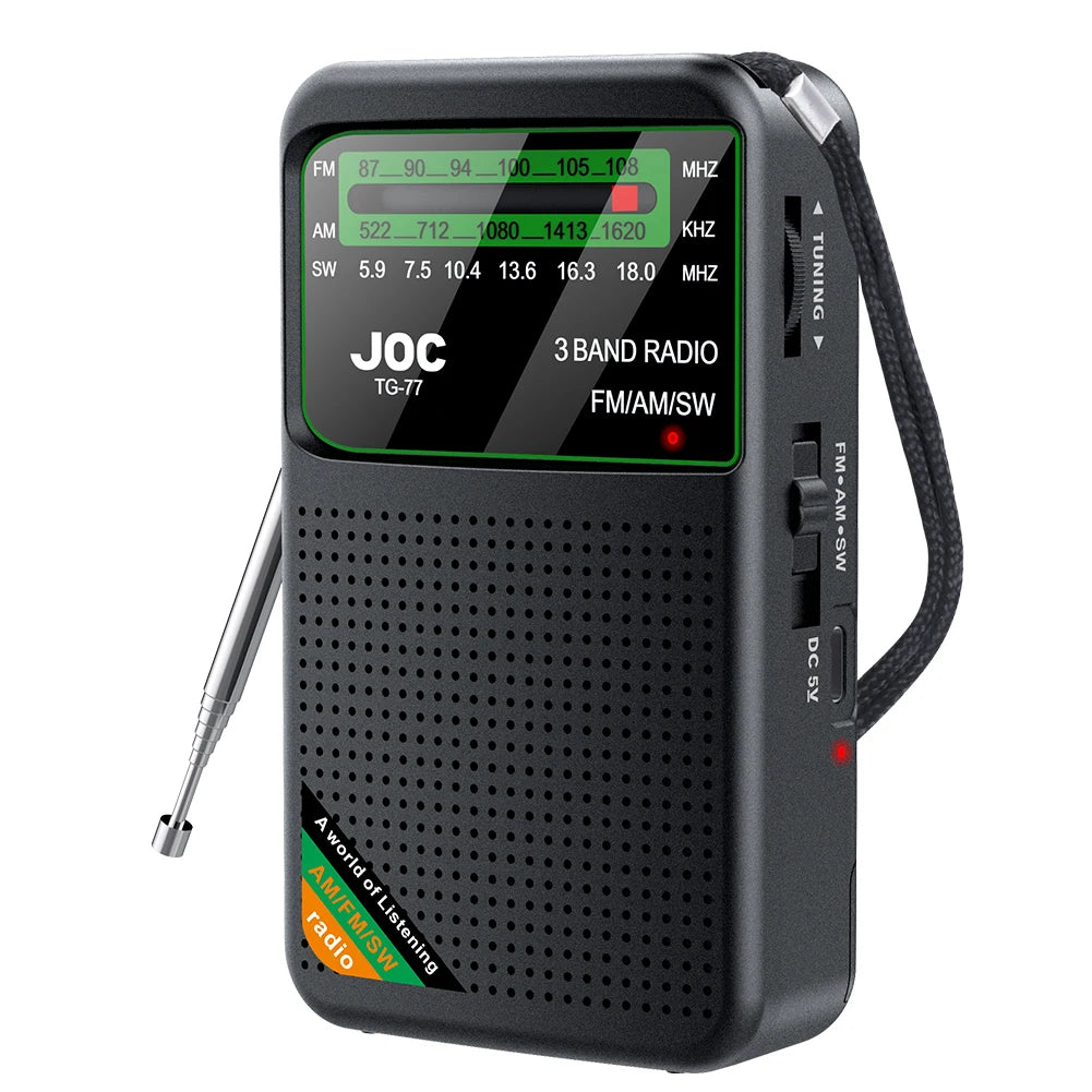 Battery Operated Radio FM AM SW Built-in Speaker Transistor Support