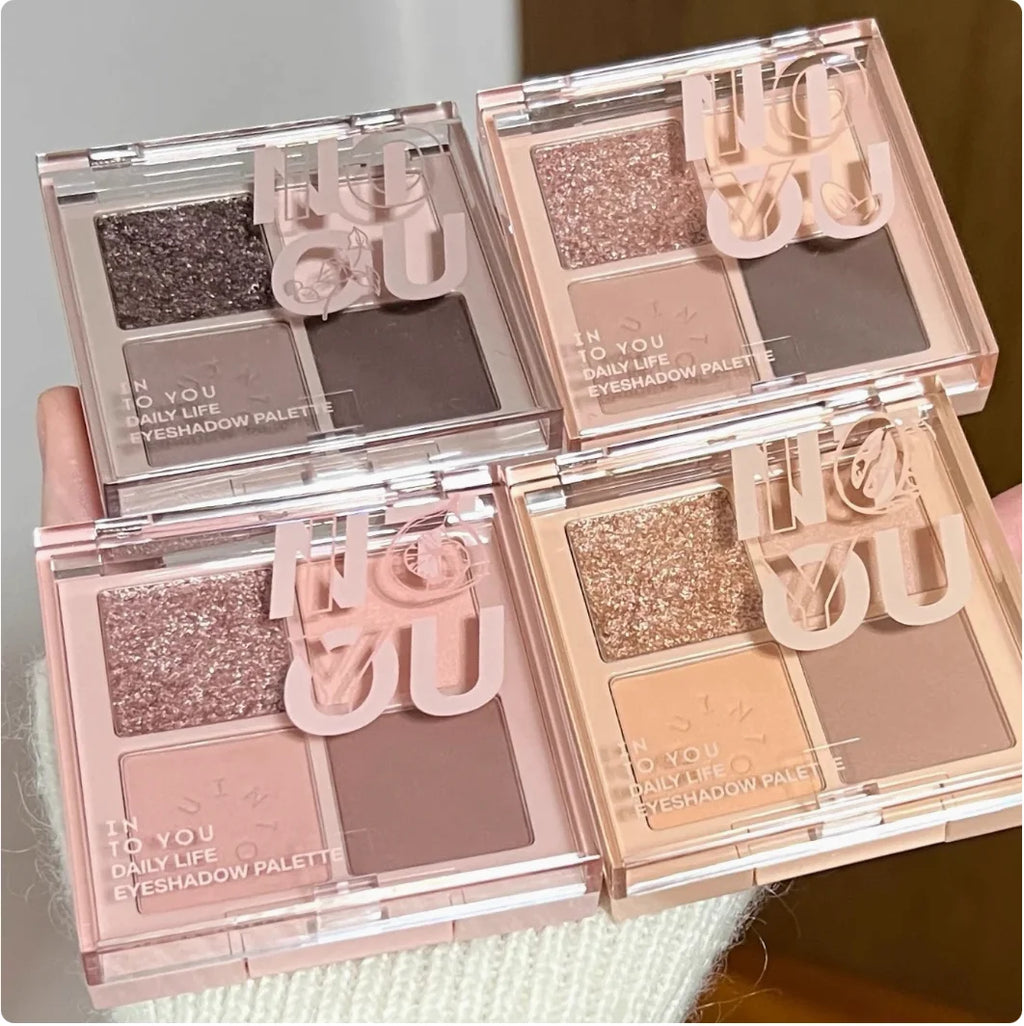 Into YOU Eyeshadow Palette Four Colors Minced Potatoes Matte Earth Zpaxo