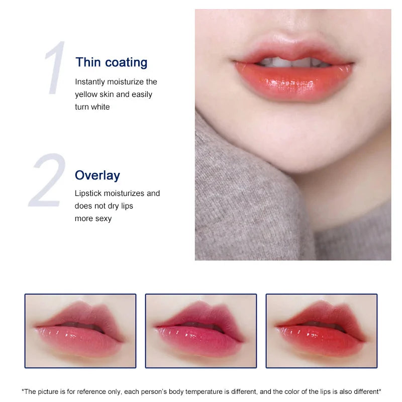 24K Color Changing Lip Balm Rose Essential Oil Golden Oil Moisturizing Lipstick Food Grade Fomula Color Changing Lip Care Gifts Zpaxo