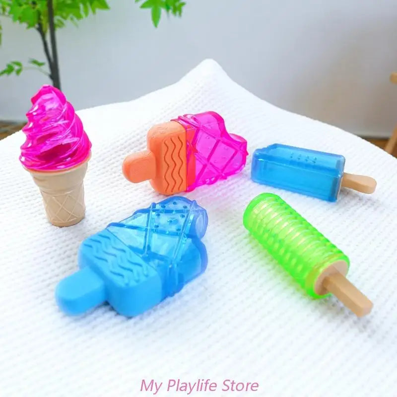 Summer Water Injection Frozen Toy Dog Chew Toy Squeak Teether Ice Lolly Popsicles Shape Dog Sound Toy Chew Toy TPR Teether Zpaxo