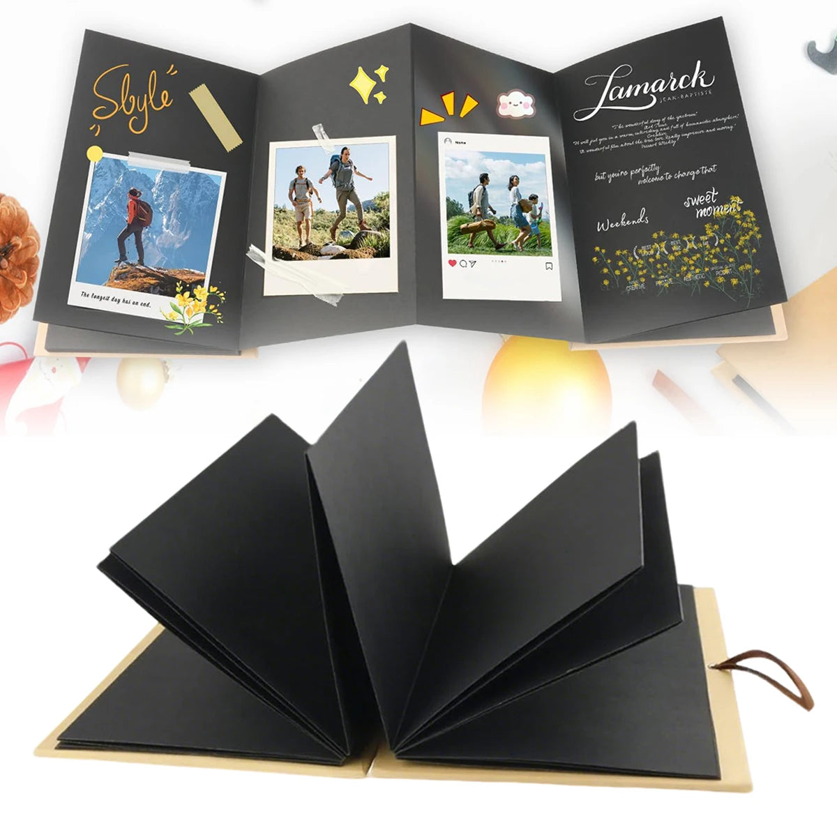 Accordion Fold-Out Scrapbook Album – Stand-Up Display