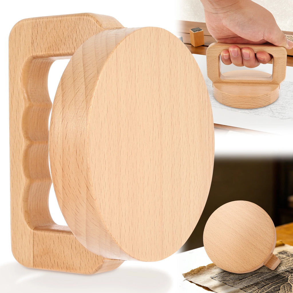 Wood Block Printing baren Bamboo and Wood Baren for Printmaking with Comfortable Ergonomic Handle - Linocut Block Printing - Bar Zpaxo