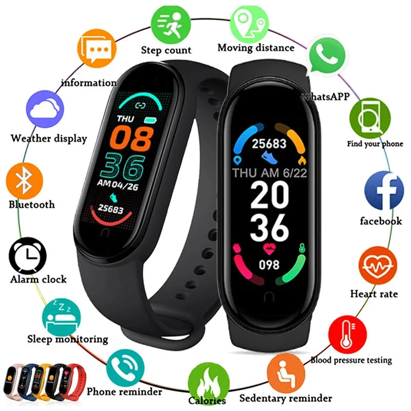 M6 Smart Band IP67 Waterproof Sport Watch Men and Woman Blood Pressure Heart Rate Monitor Fitness Smart Bracelet For Android Ios Zpaxo
