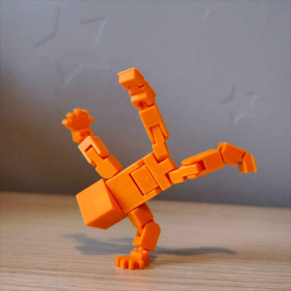3D Printed Multi Joint Movable Mechanical Doll Model Design Custom Zpaxo Orange