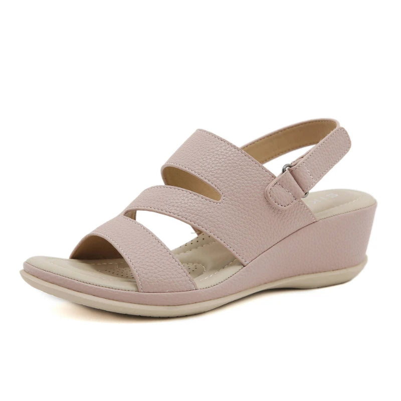 Summer Comfortable Woven Strap Wedge Sandals Adjustable Non Slip Big Zpaxo Q316-5 Pink 41 China Mainland