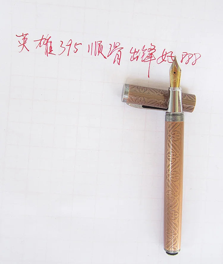 New And Old Hero 395 Fountain Pen Students Write a Metal Rod Pointed Collecting Antique Pen Zpaxo