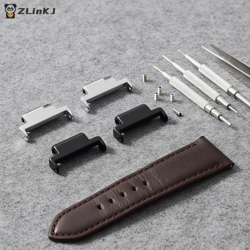 ▶2Pcs 14mm To 20mm Metal Connector Watch Bracelet Strap Band Adapters Universal Watch Repair Tool Watches Accessories Zpaxo