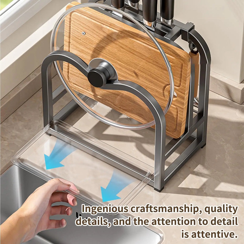 Carbon Steel Pot Lid & Knife Holder – Kitchen Storage Rack Kitchen Storage Rack Zpaxo