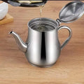 1Pc Household Stainless Steel Oil Pot with Filter Oil Filter Pot Stainless Steel Cooking Oil Storage Pot Kitchen Gadget Zpaxo Steel13OZ